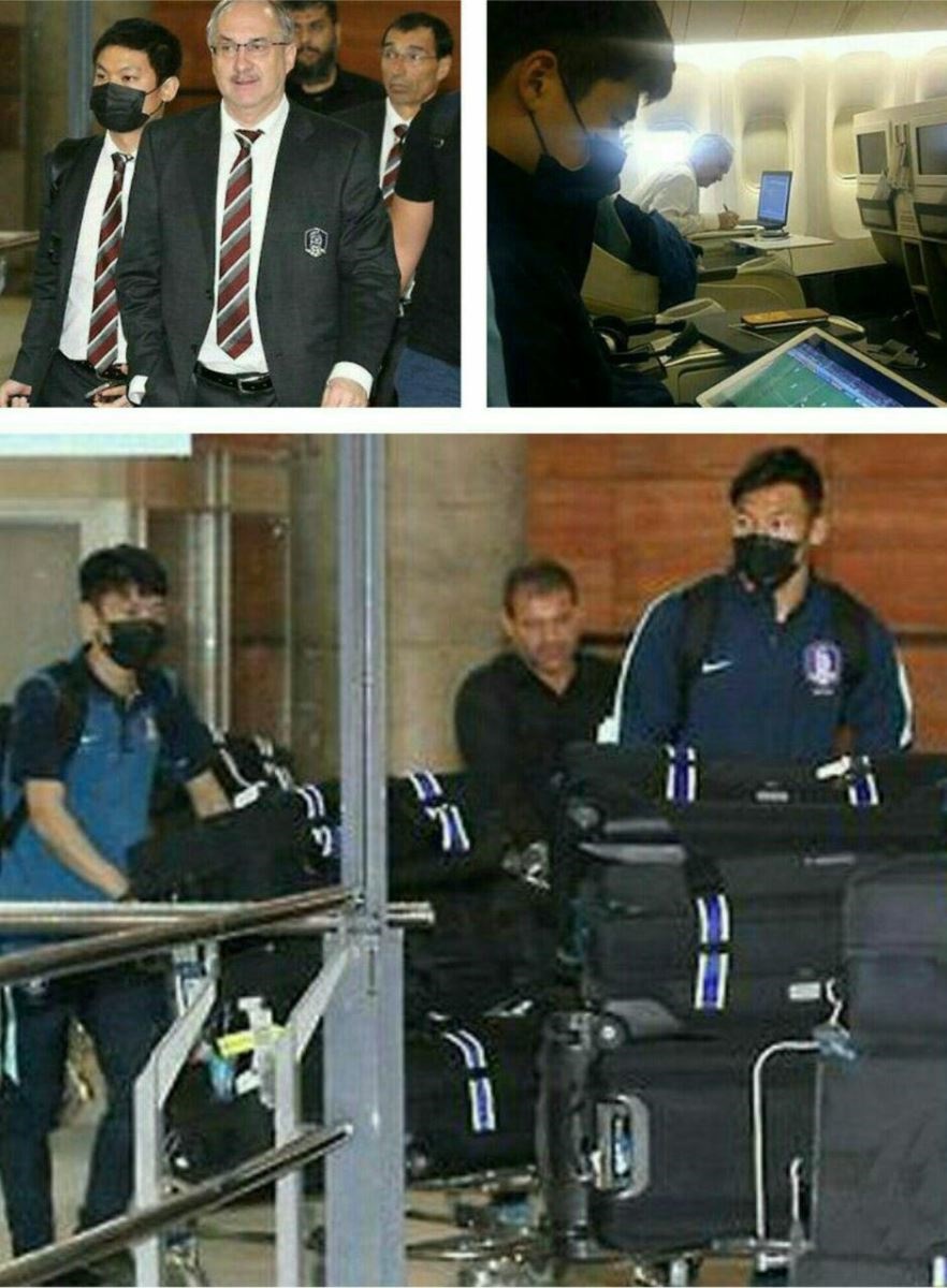 بازیکنان کره‌جنوبی با ماسک وارد ایران شدند!