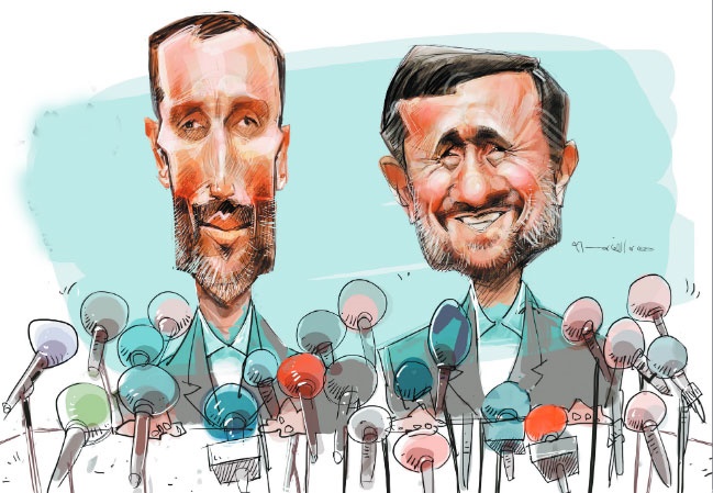 احمدی نژاد و بقایی رو به دوربین!/کاریکاتور