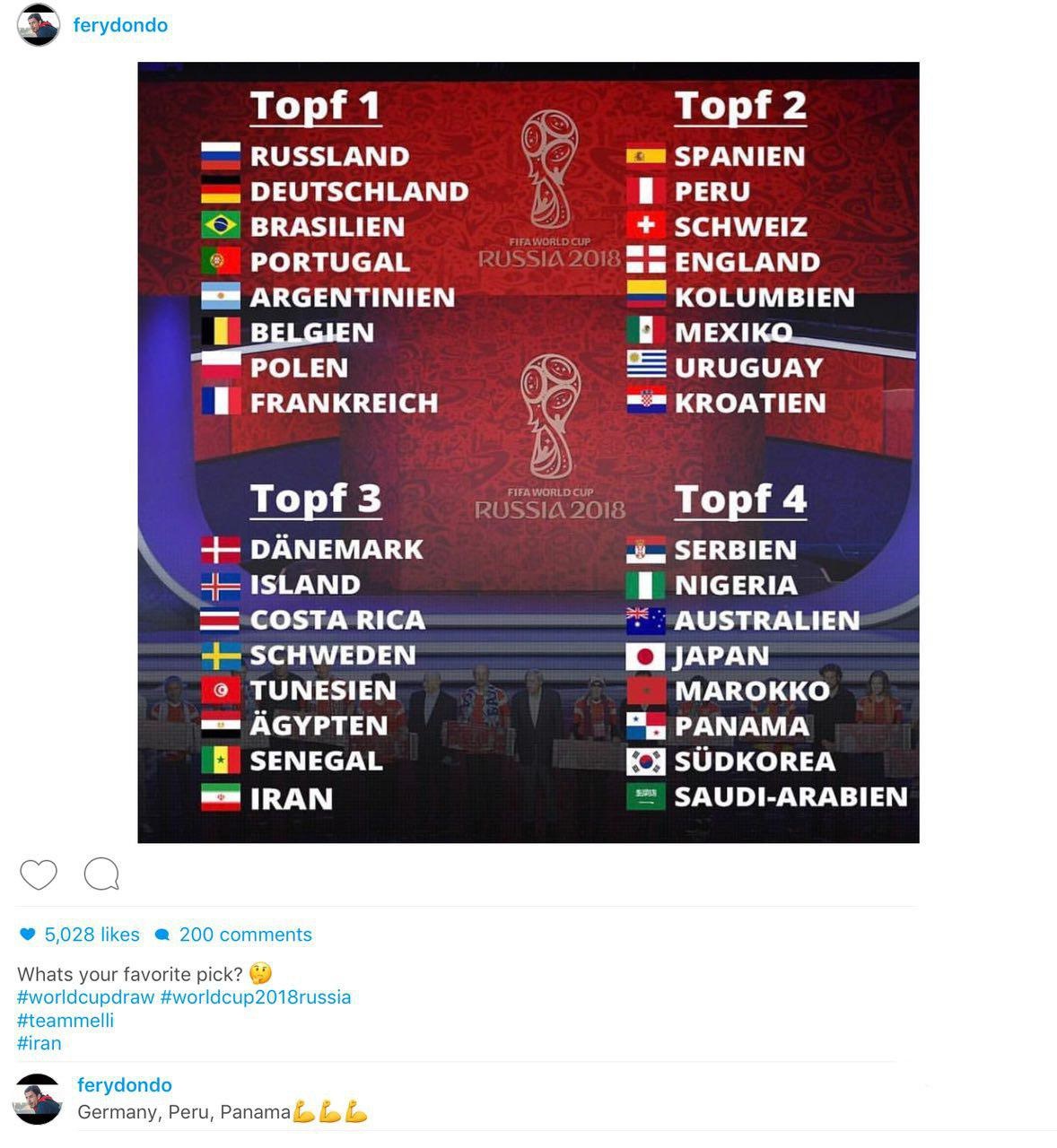قرعه مورد علاقه فریدون زندی برای تیم ملی در جام جهانی