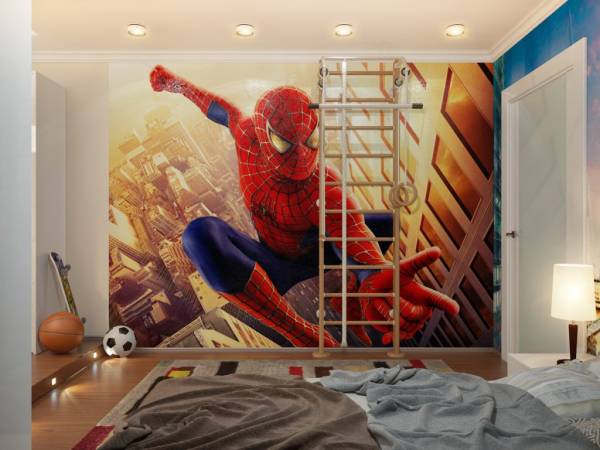 اتاق خواب پسرانه با تم مرد عنکبوتی