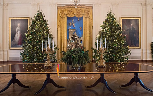 دکوراسیون کاخ سفید برای کریسمس