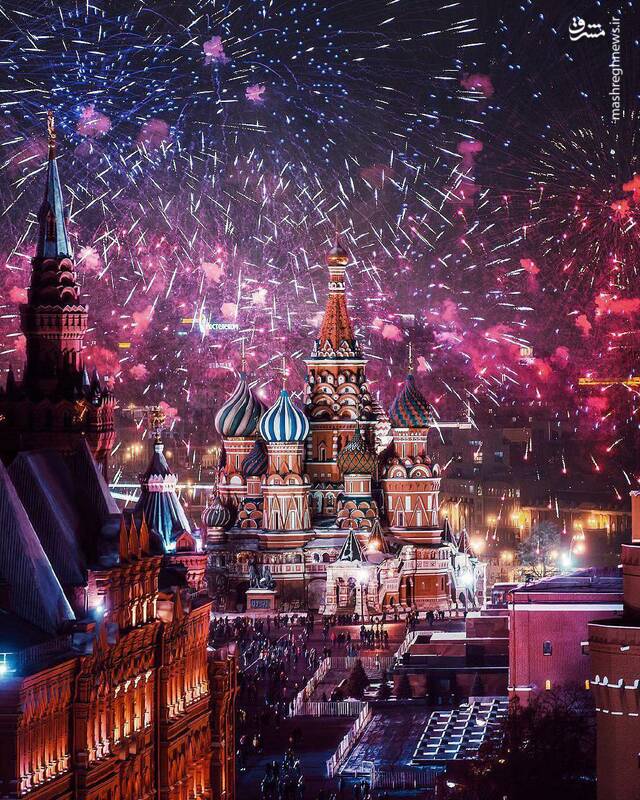عکس دیدنی از مسکو در شب کریسمس