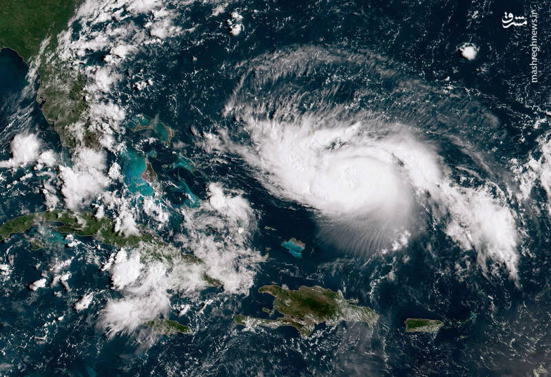 تصویر ماهواره‌ای از طوفان ویرانگر در مسیر فلوریدا