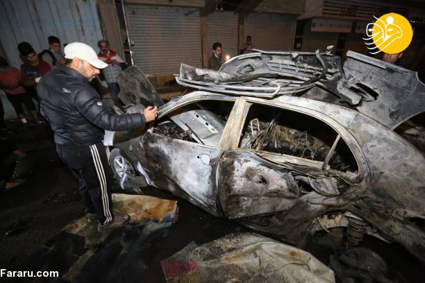 تاکسی سمند آسیب دیده در انفجار بغداد +عکس