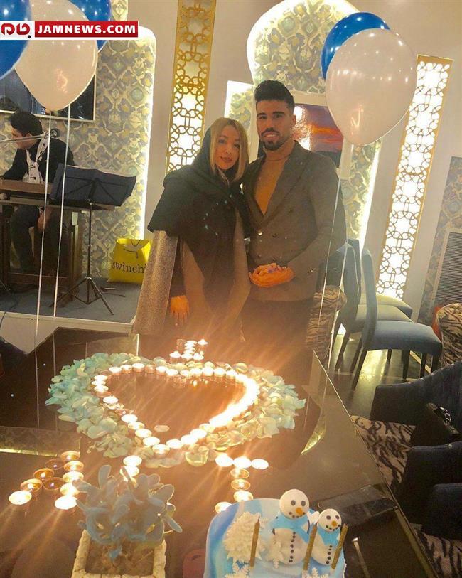 جشن تولد ستارۀ استقلال در کنار همسرش +عکس