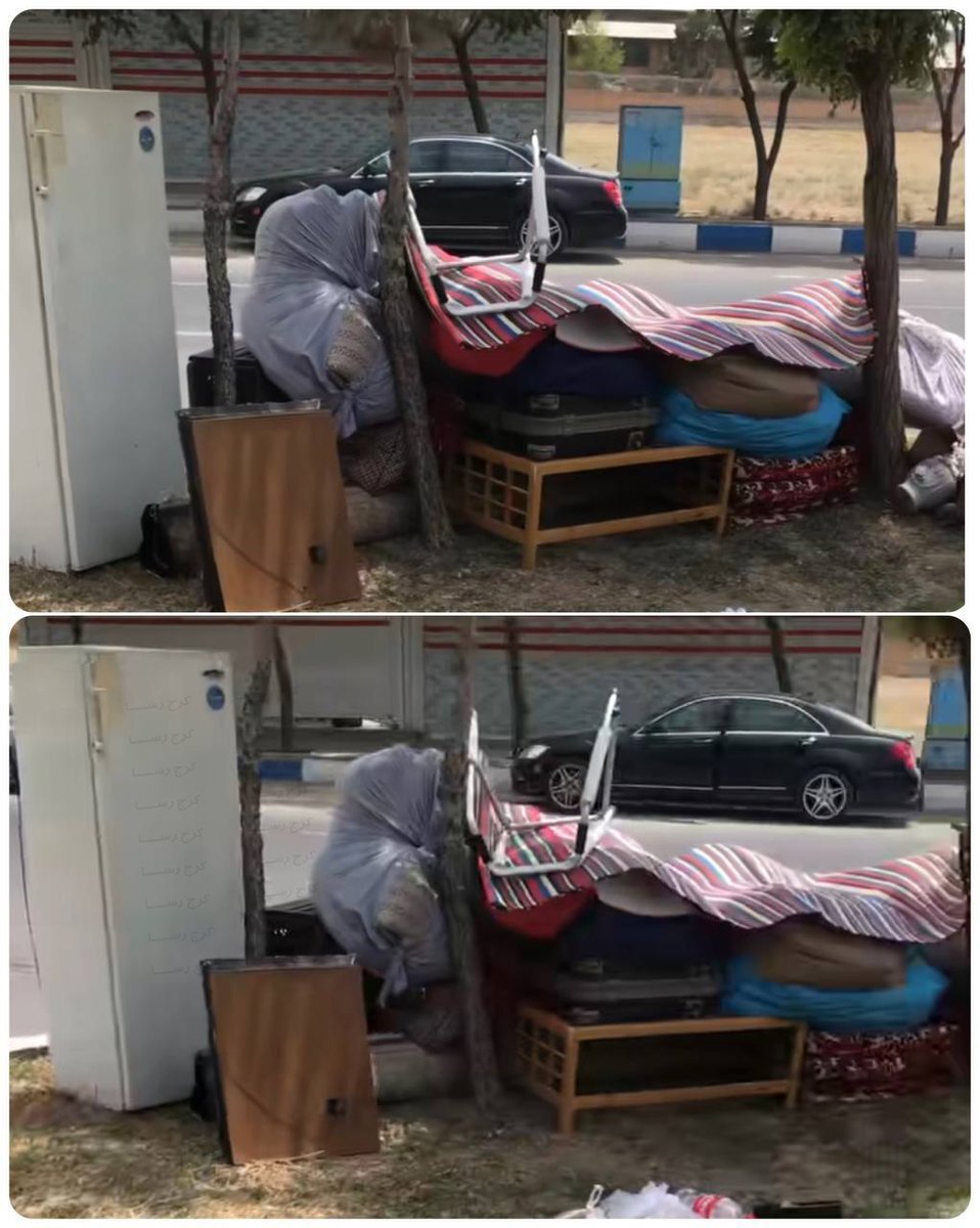 تصویری تلخ از سرگردانی یک خانواده بی سرپناه در منطقه کمالشهر کرج