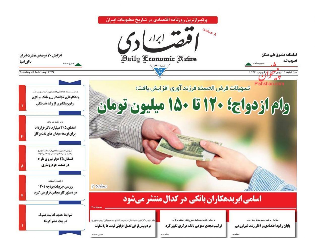 از بودجه خانوار منهای ۴۲۰۰ تا وام ازدواج ۱۲۰ تا ۱۵۰ میلیون تومان + تصاویر