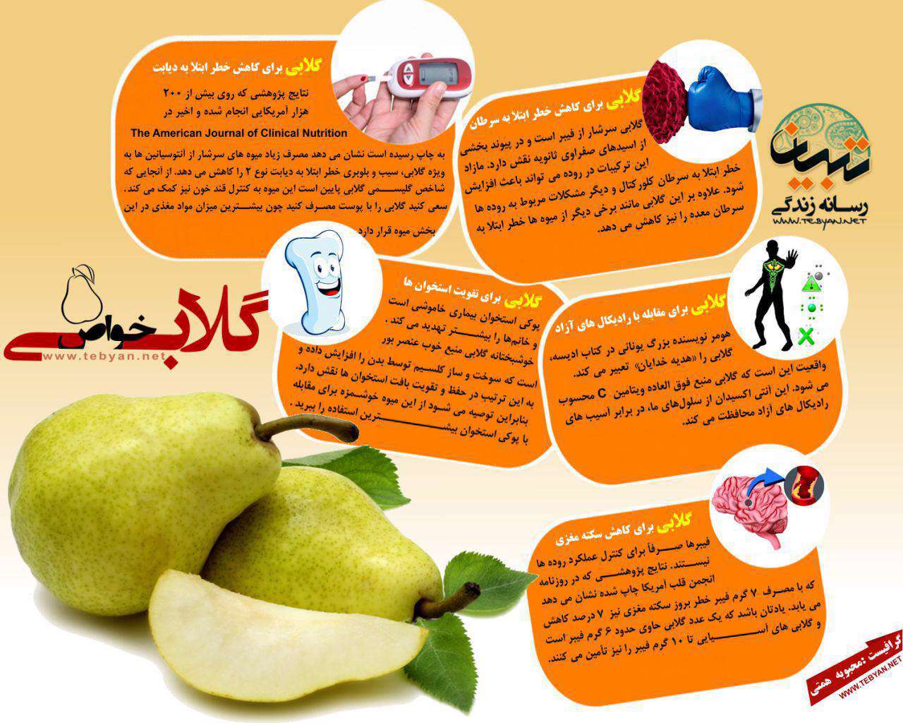 خواص شگفت انگیز گلابی