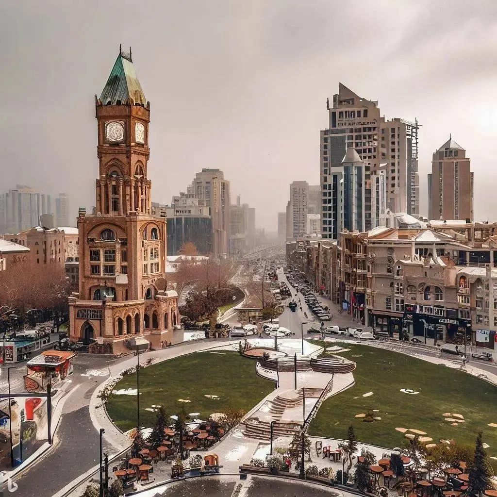 تصاویر هوش مصنوعی از تبریز در ۱۰۰ سال آینده