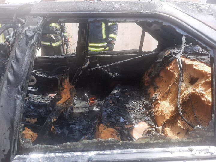 آتش گرفتن خودرو بر اثر انفجار پاوربانک