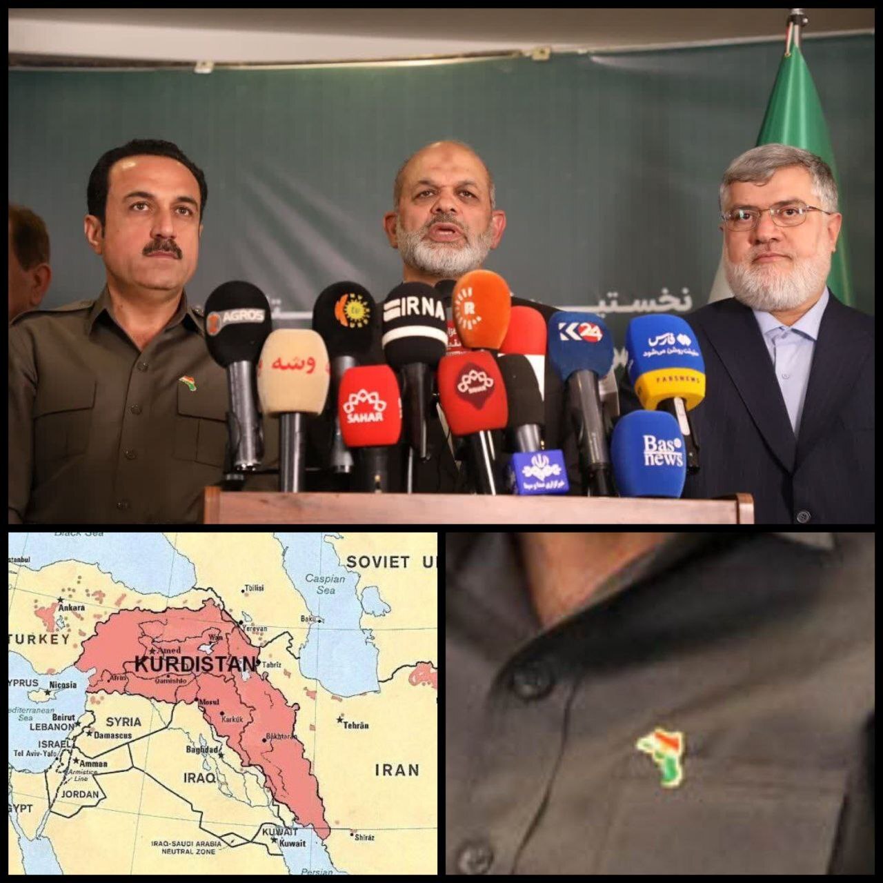 نشانِ تجزیه ایران روی پیراهن نماینده اقلیم کردستان عراق